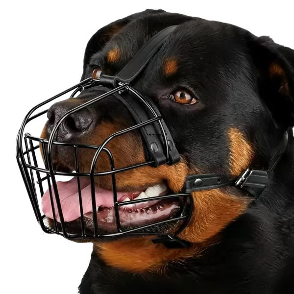 Wire Basket Dog Muzzle Adjustable Comfortable Anti-Scavenging Headwear Metal Muzzle Dog Mouth Cover For Small Medium Large